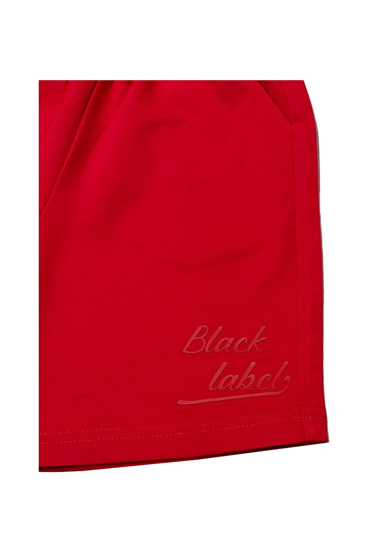 Kids Black Label Dept Red Silicone Cotton Shorts