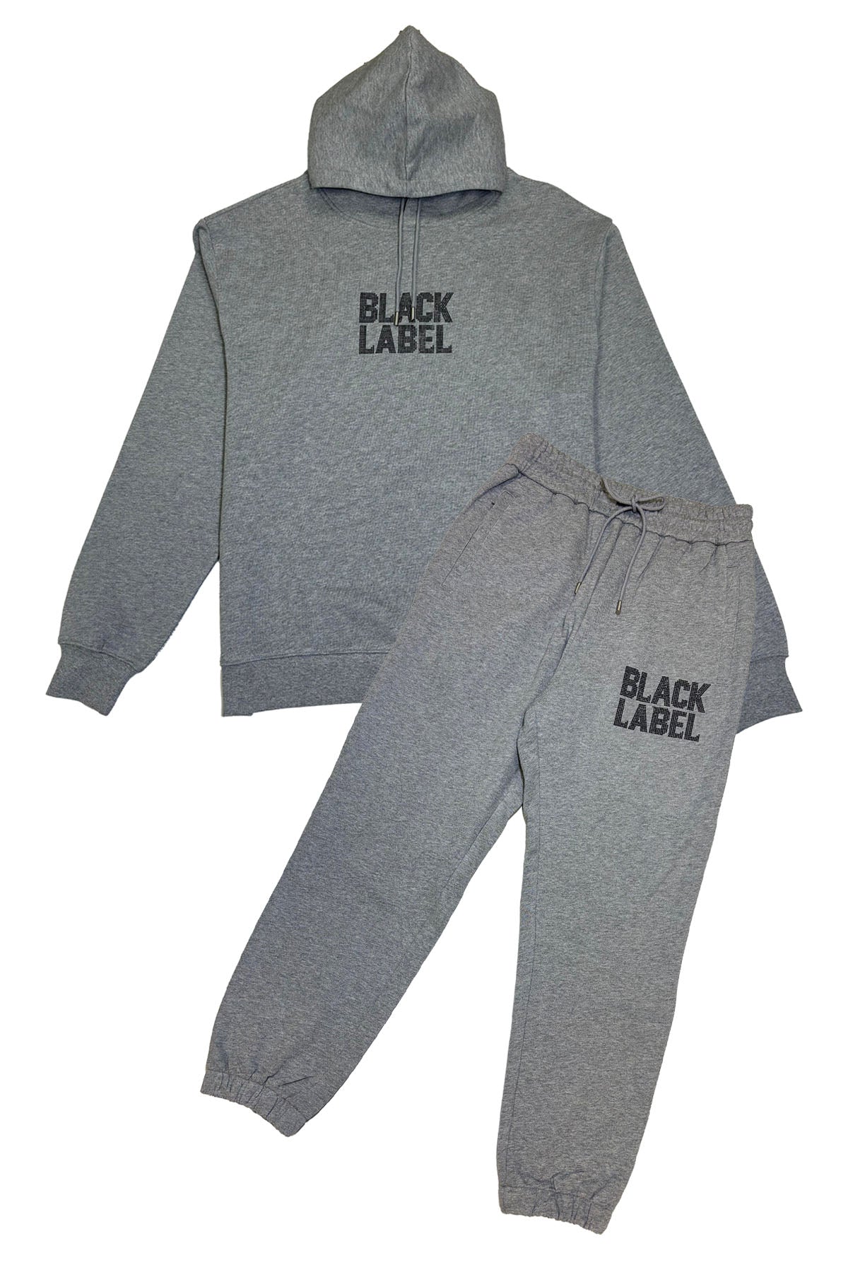 Men Black Label BL2 Black Bling Hoodie and Jogger Set