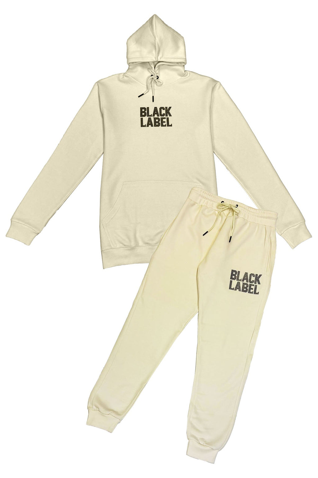 Men Black Label BL2 Black Bling Hoodie and Jogger Set