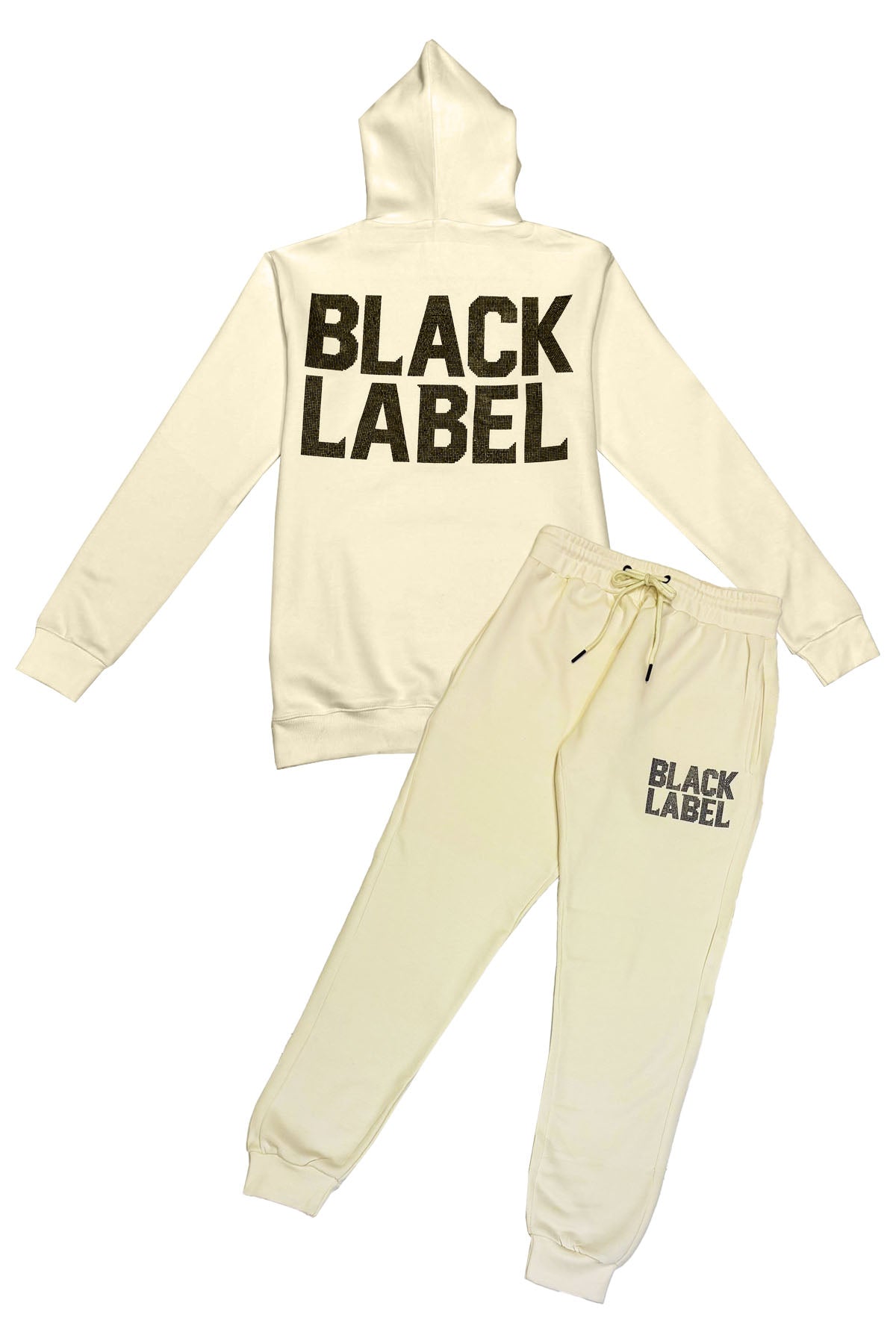 Men Black Label BL2 Black Bling Hoodie and Jogger Set