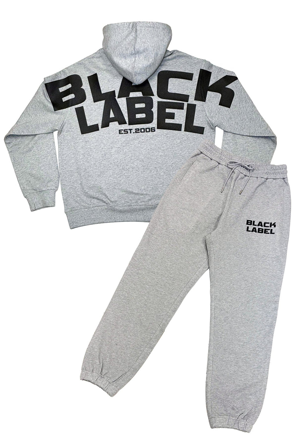 Men Black Label BL6 Black Silicone Hoodie and Jogger Set