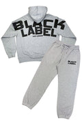 Men Black Label BL6 Black Silicone Hoodie and Jogger Set