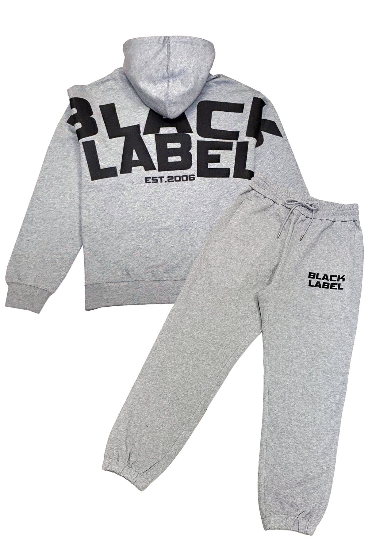 Men Black Label BL6 Black Silicone Hoodie and Jogger Set