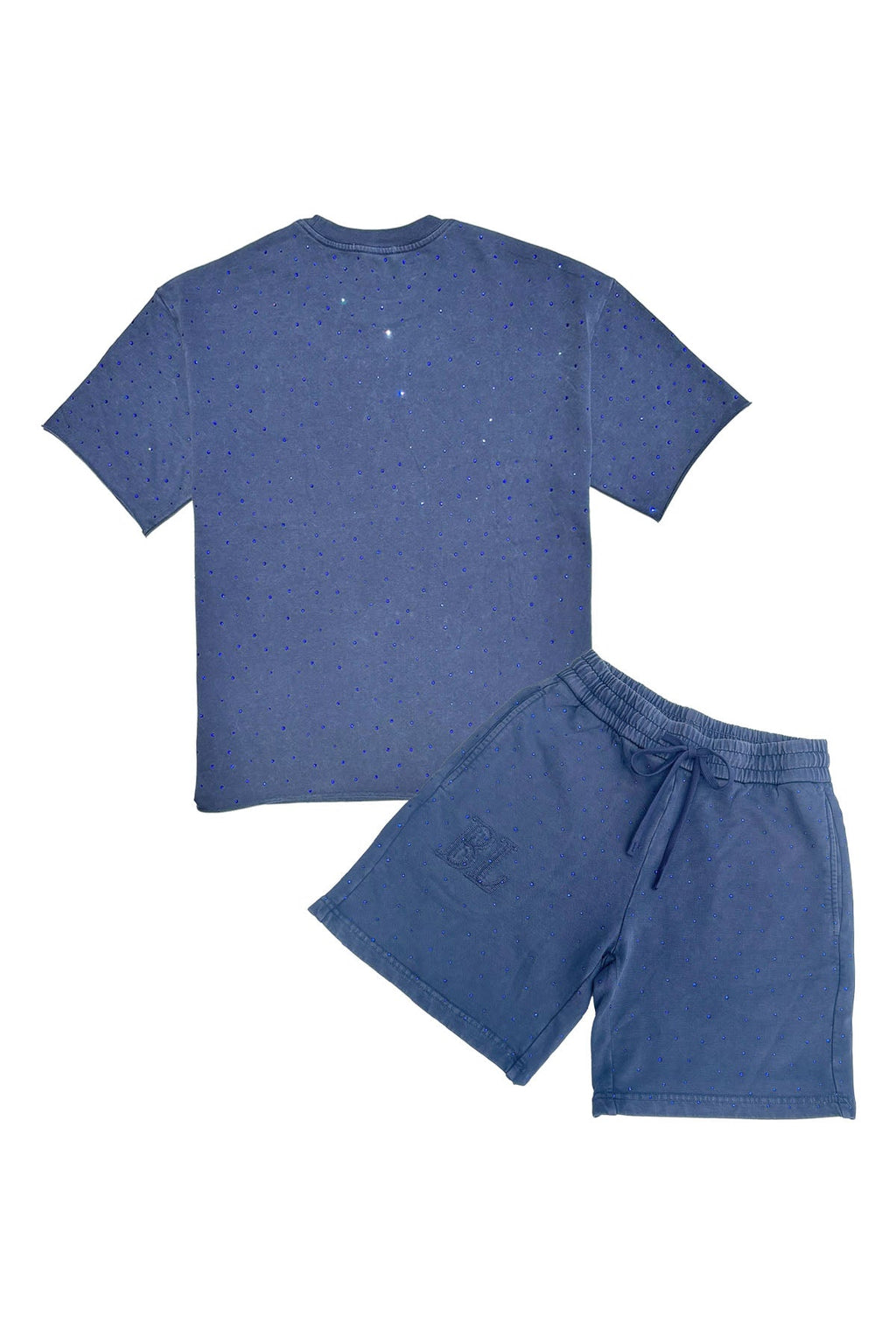 Men Black Label "BL2500" Splash Bling T-Shirt and Cotton Shorts Set