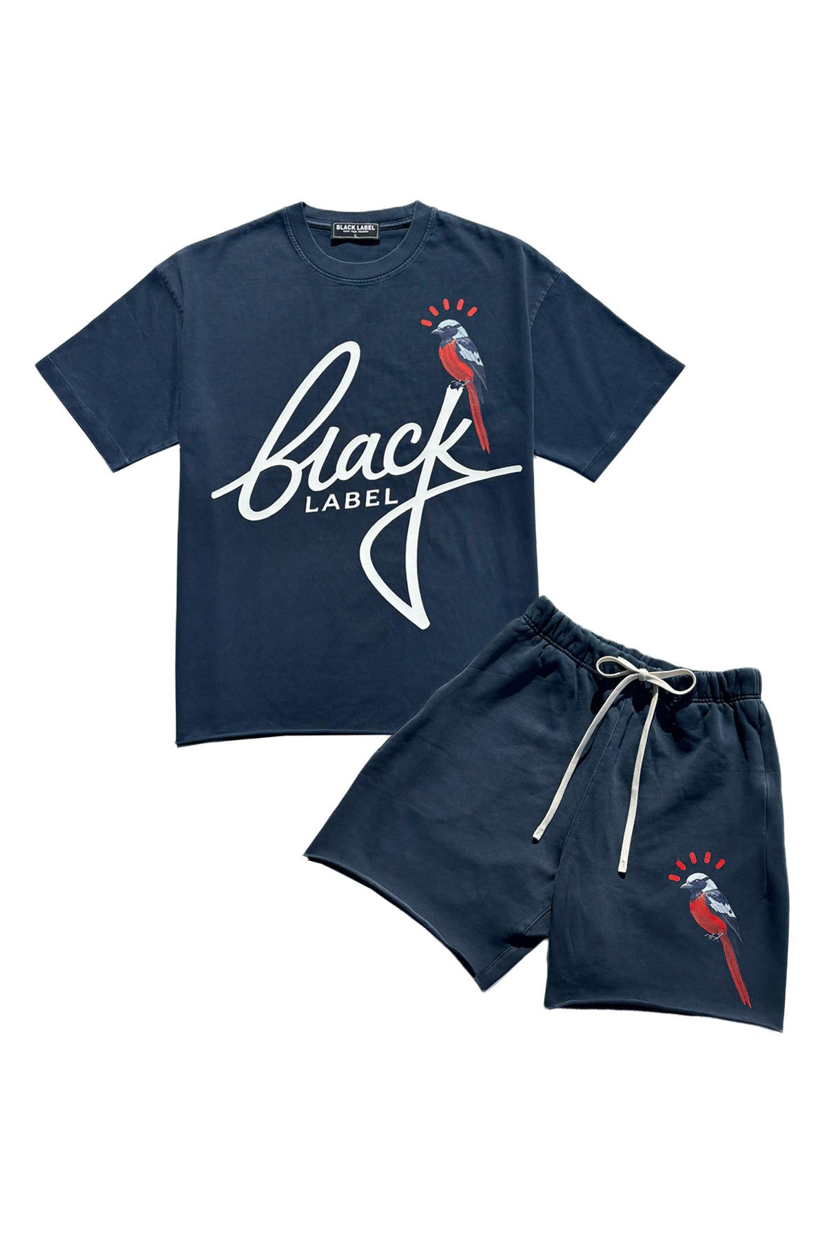 Men Black Label BL46 Silicone T-Shirt and Cotton Shorts Set