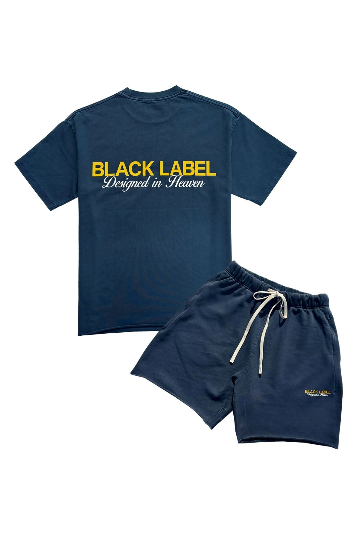 Men Black Label BL47 Silicone T-Shirt and Cotton Shorts Set