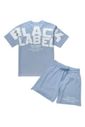 Men Black Label BL6W White Silicone T-Shirt and Cotton Shorts Set