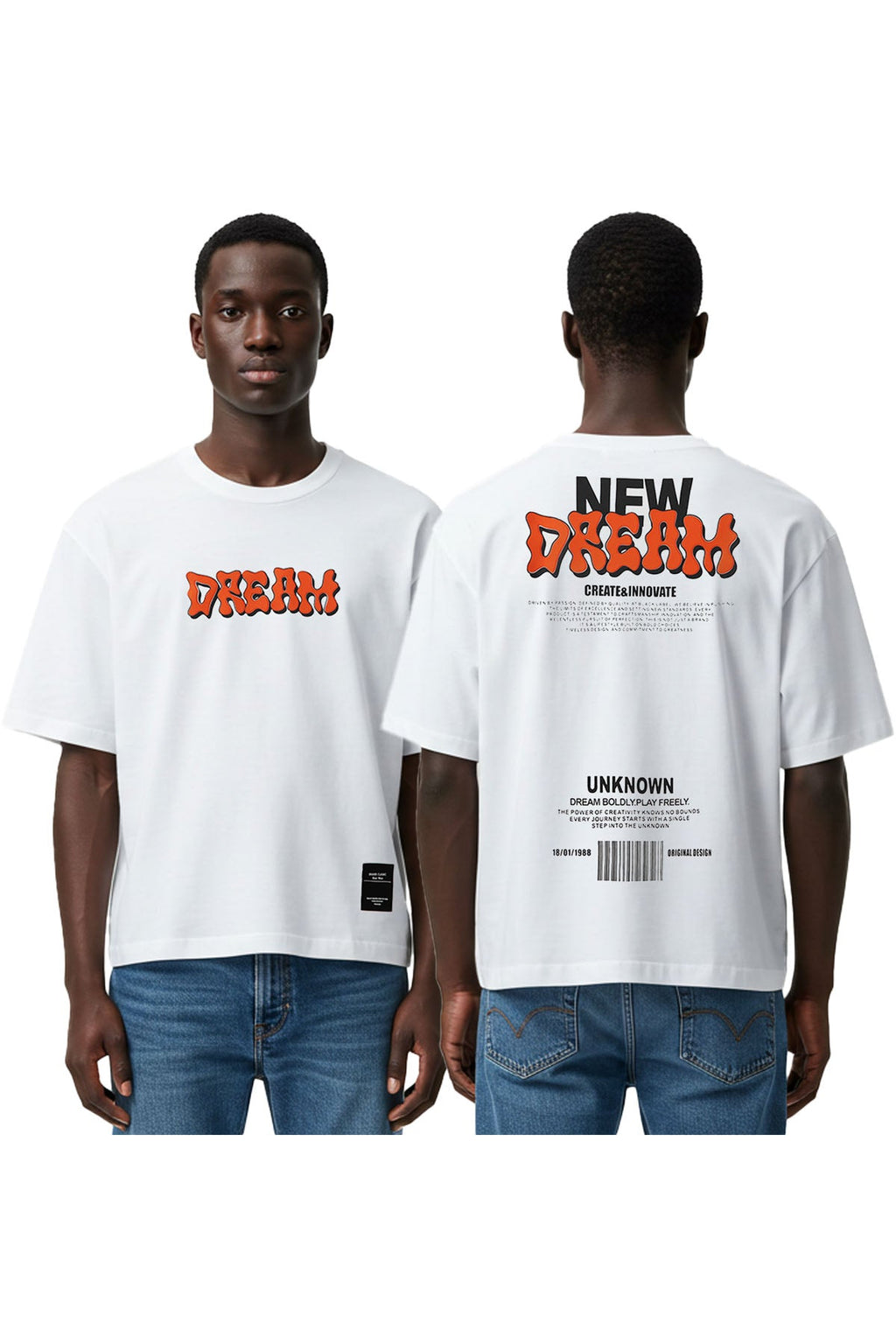 Men Black Label "DREAM" Oversize T-Shirt