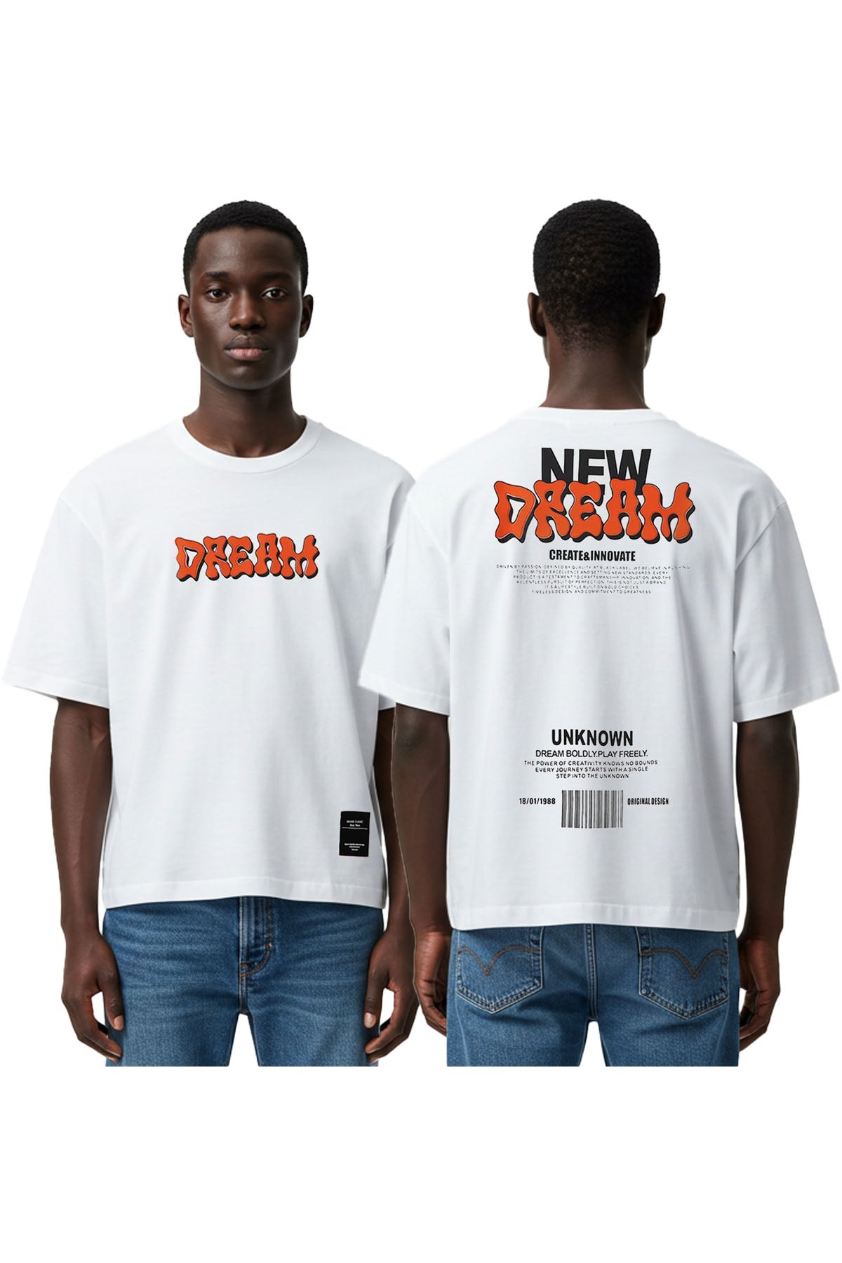 Men Black Label "DREAM" Oversize T-Shirt