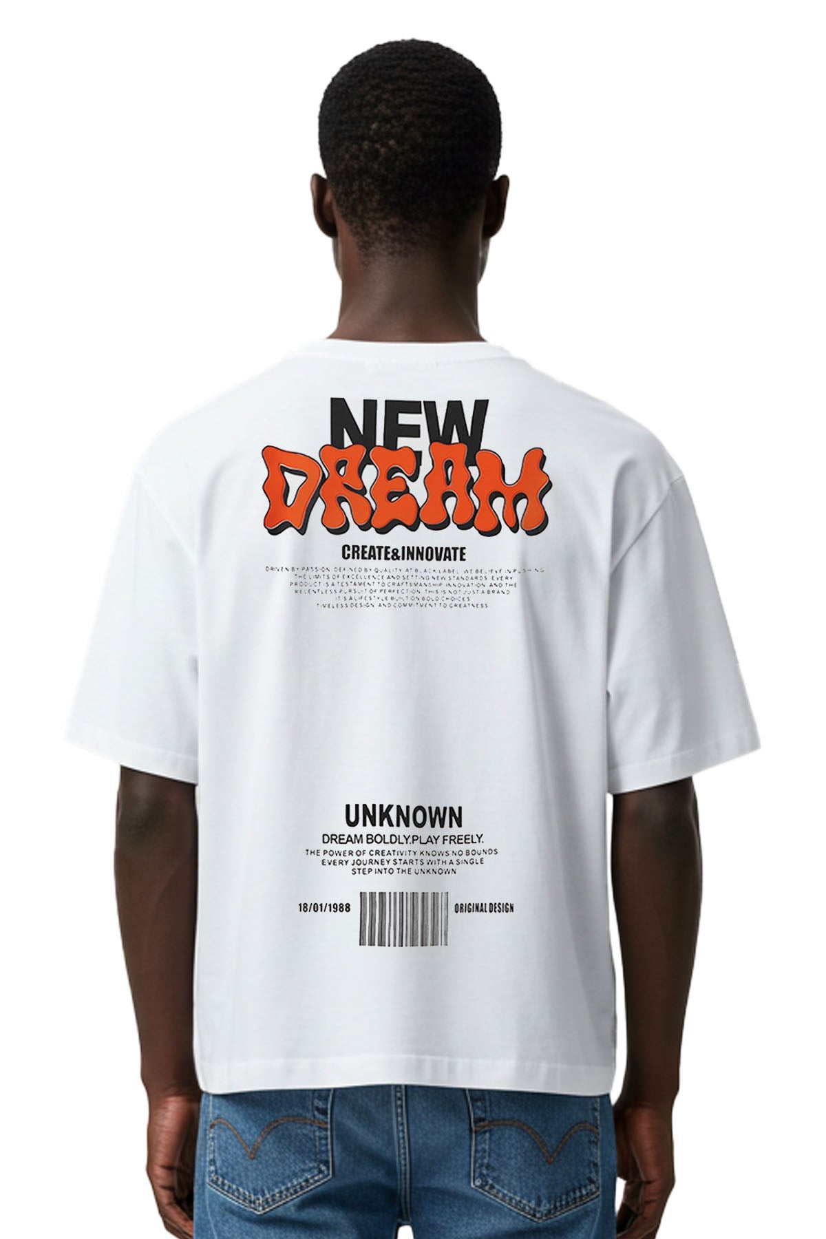 Men Black Label "DREAM" Oversize T-Shirt