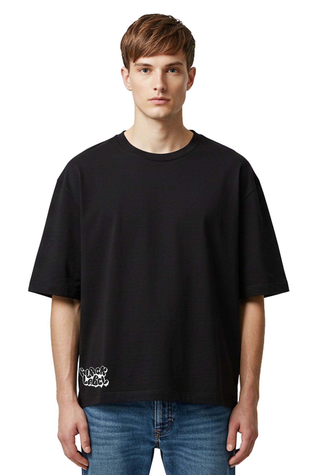 Men Black Label "POSITIVE" Oversize T-Shirt