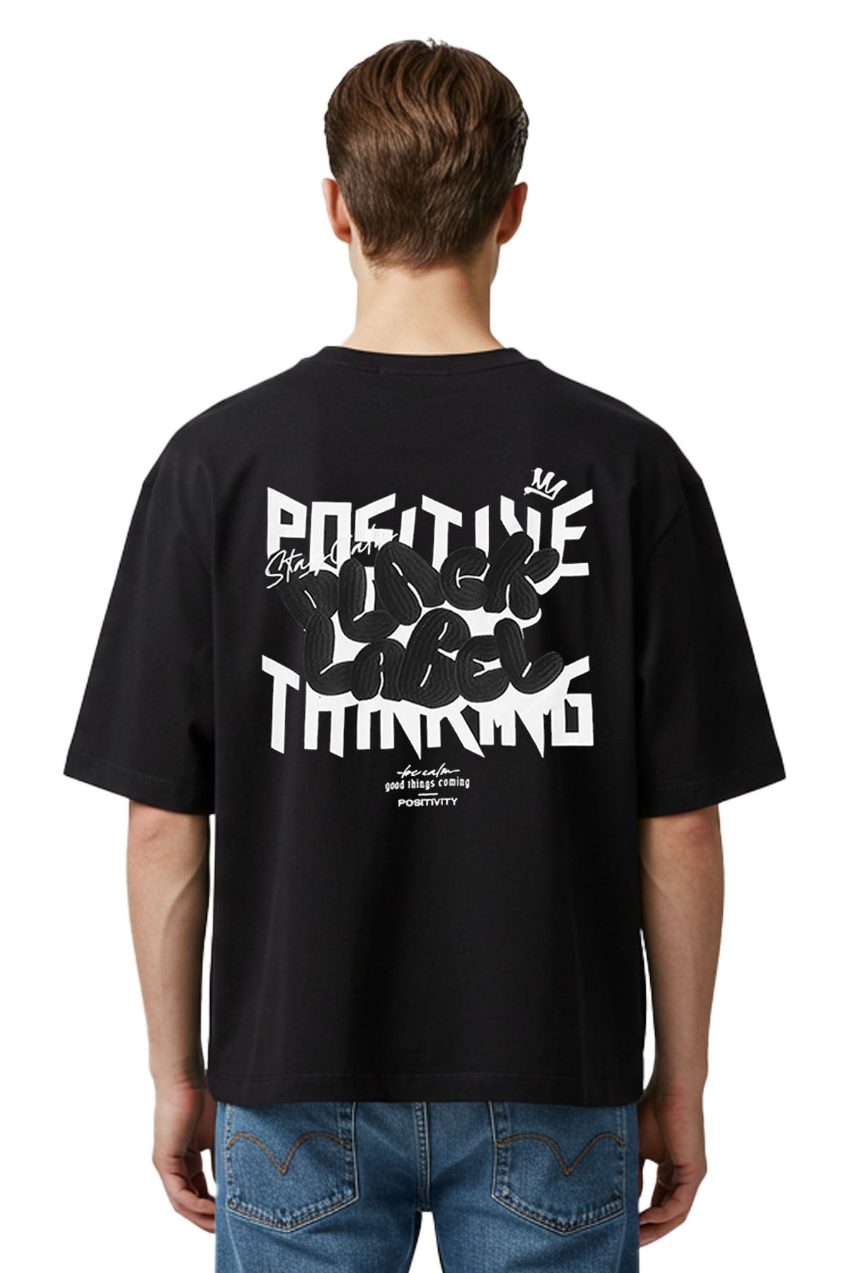 Men Black Label "POSITIVE" Oversize T-Shirt