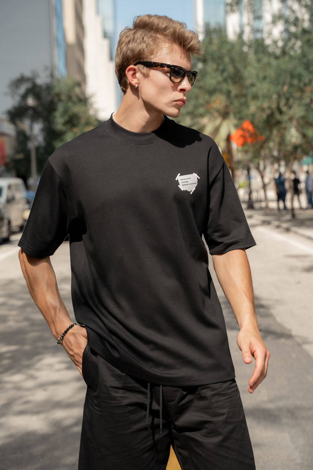 Men Black Label "PRIVATE" Oversize T-Shirt