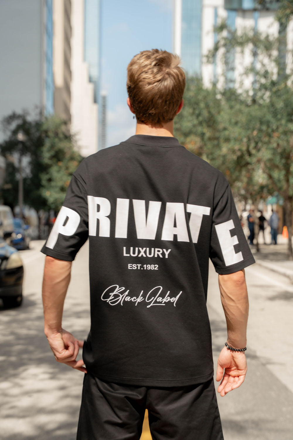 Men Black Label "PRIVATE" Oversize T-Shirt