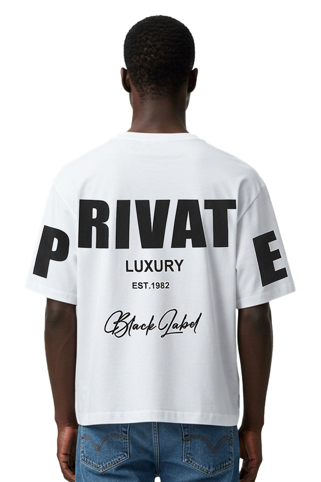 Men Black Label "PRIVATE" Oversize T-Shirt