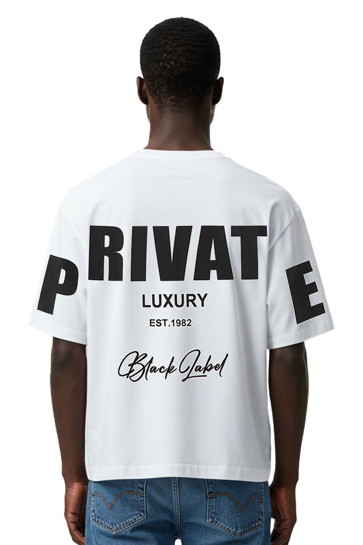 Men Black Label "PRIVATE" Oversize T-Shirt
