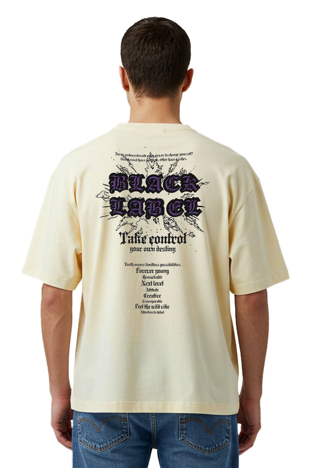 Men Black Label "TAKE CONTROL" Oversize T-Shirt
