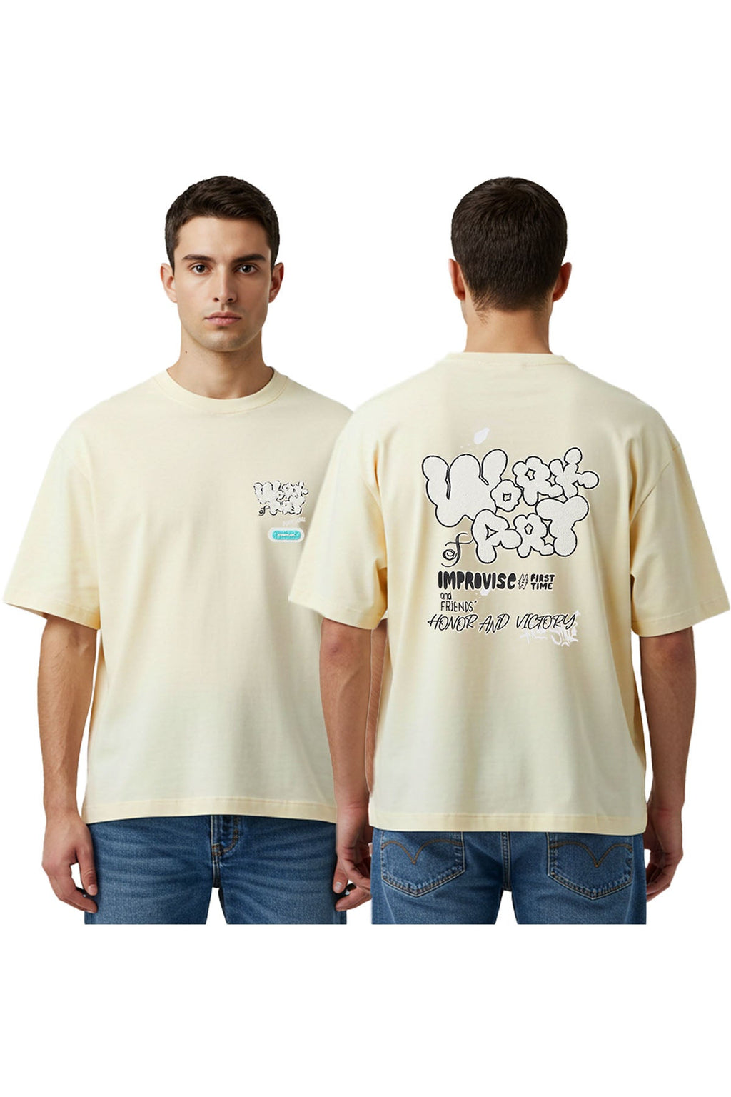 Men Black Label "WORK OF ART" Oversize T-Shirt