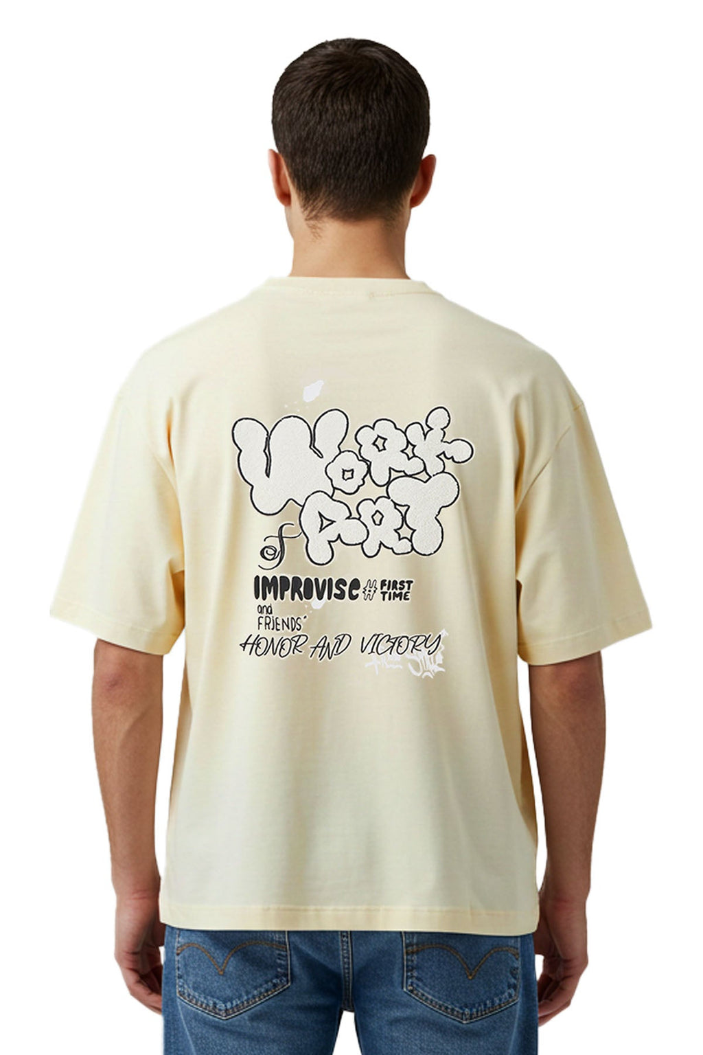 Men Black Label "WORK OF ART" Oversize T-Shirt