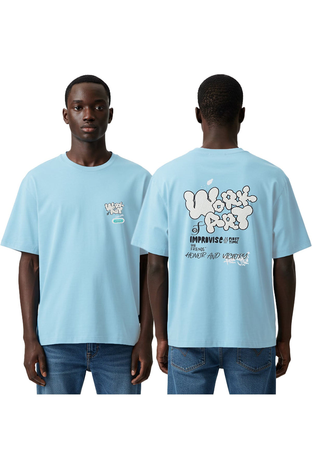 Men Black Label "WORK OF ART" Oversize T-Shirt