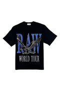 Men Black Label World Tour Light Blue Bling T-Shirt