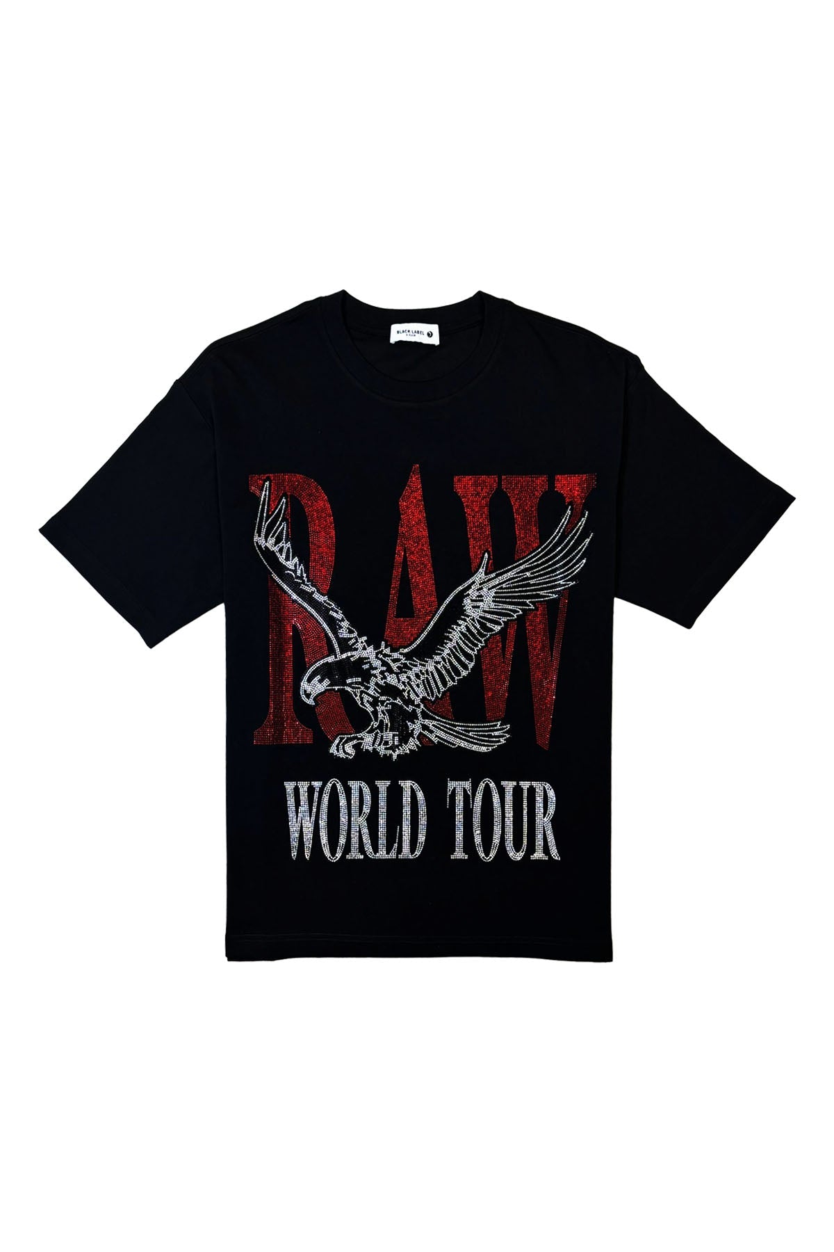 Men Black Label World Tour Red Bling T-Shirt