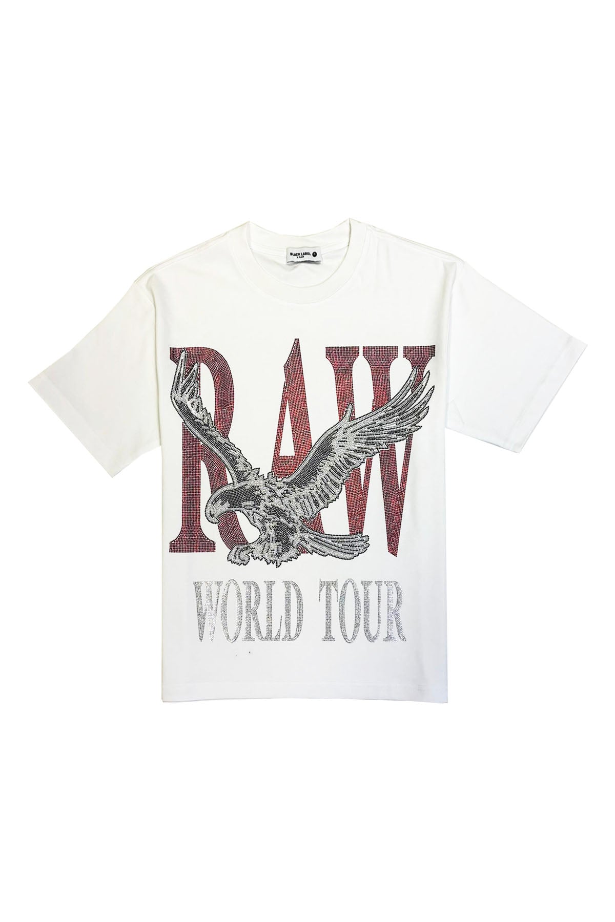Men Black Label World Tour Red Bling T-Shirt