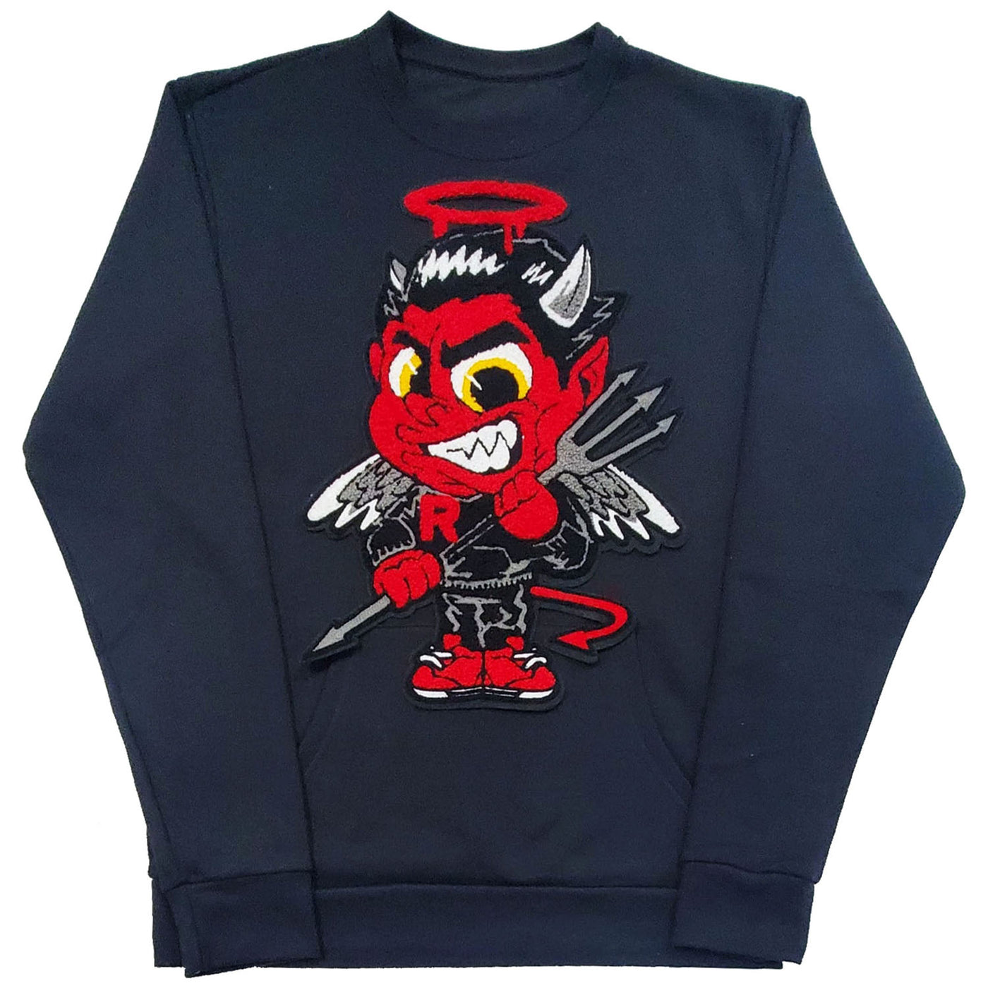 Men Baby Devil Chenille Long Sleeves Shirt