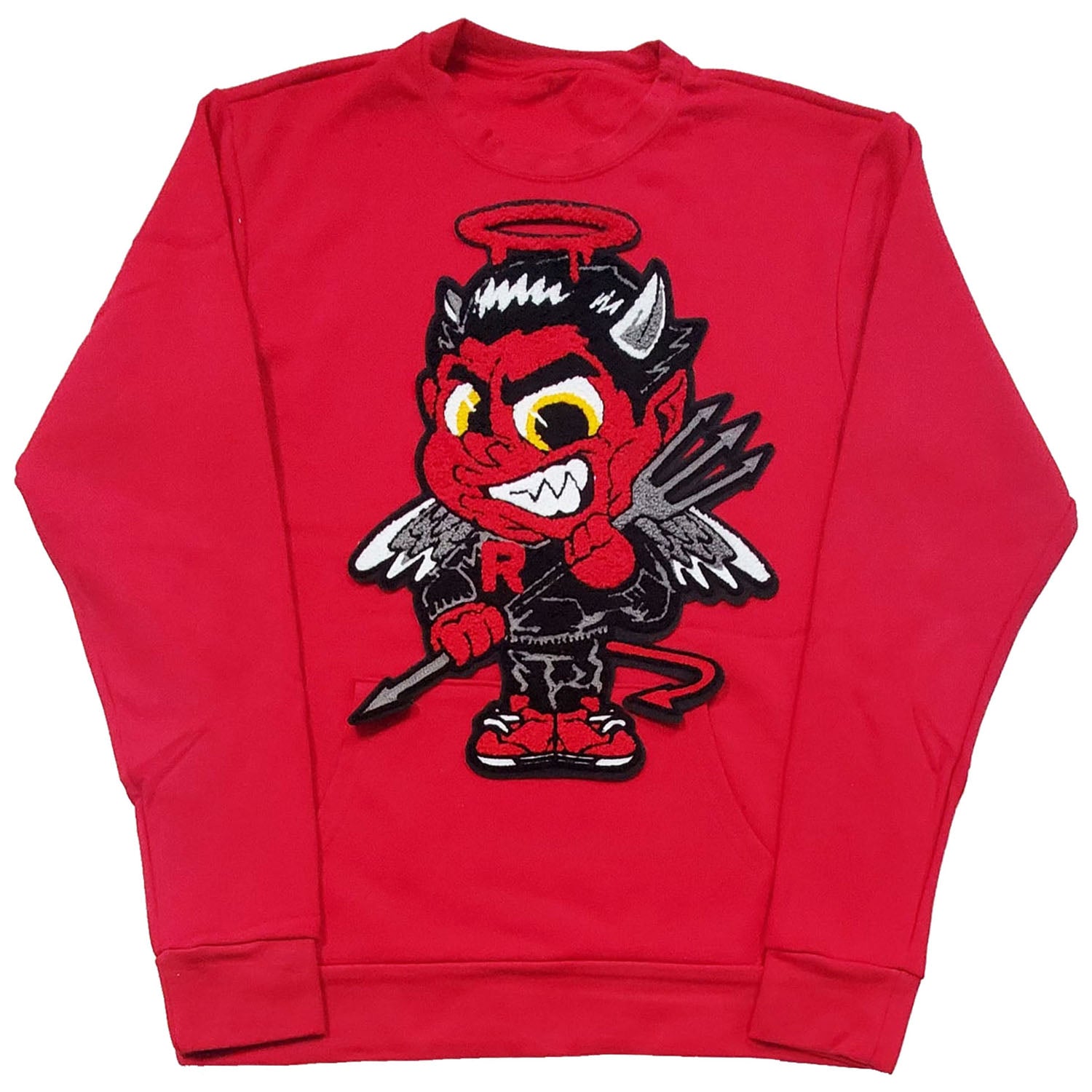 Men Baby Devil Chenille Long Sleeves Shirt