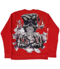 HATA Skull Hand Made Sequin Long Sleeves - Red