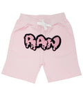 Kids RAW Drip Pink Chenille Cotton Shorts - Pink