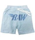 Kids RAW Wing Light Blue Bling Cotton Shorts - Light Blue