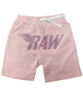 Kids RAW Wing Pink Bling Cotton Shorts - Pink