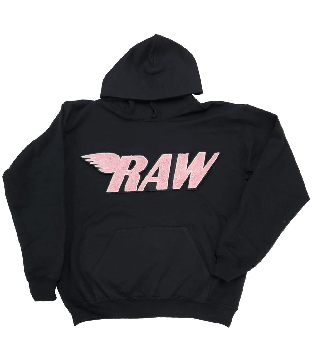 Kids RAW Wing Pink Chenille Hoodie