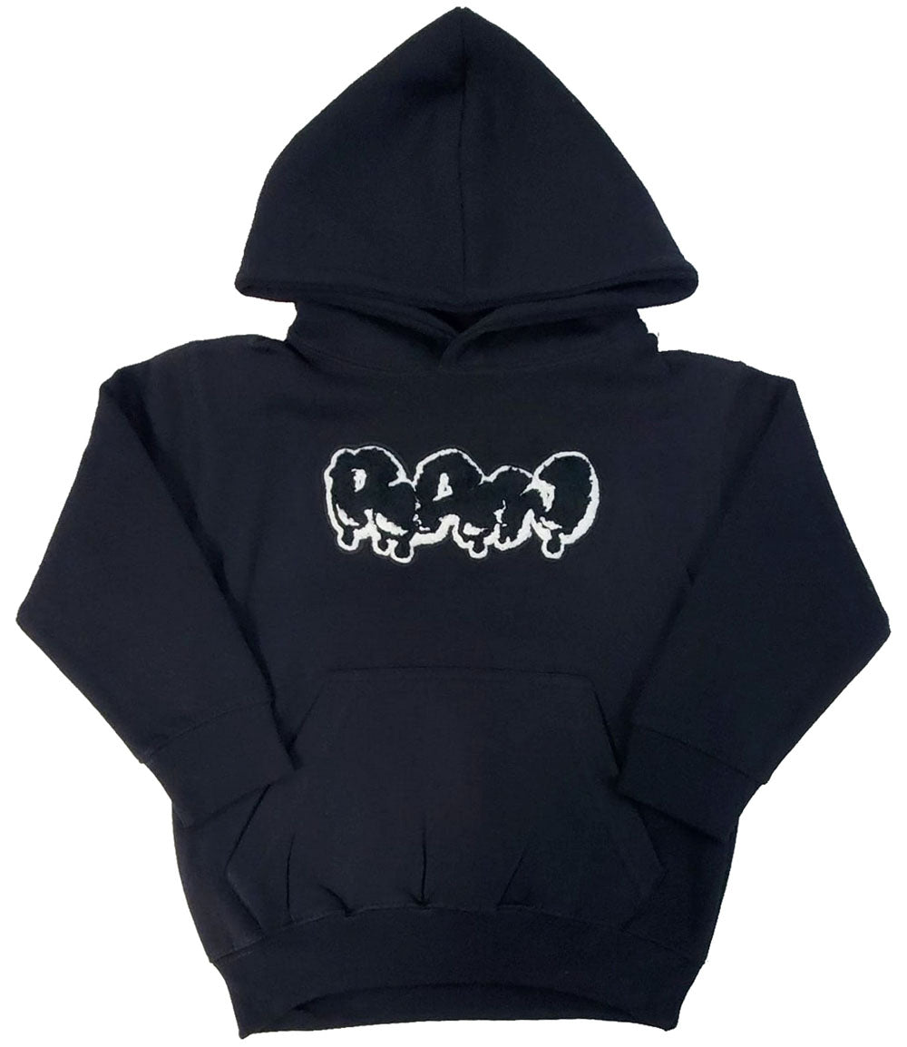 Kids RAW Drip Black Chenille Hoodie