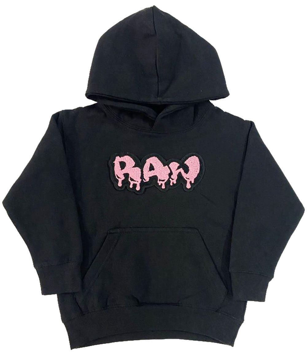 Kids RAW Drip Pink Chenille Hoodie