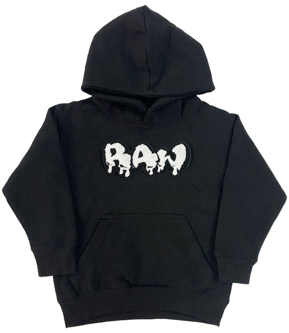 Kids RAW Drip White Chenille Hoodie