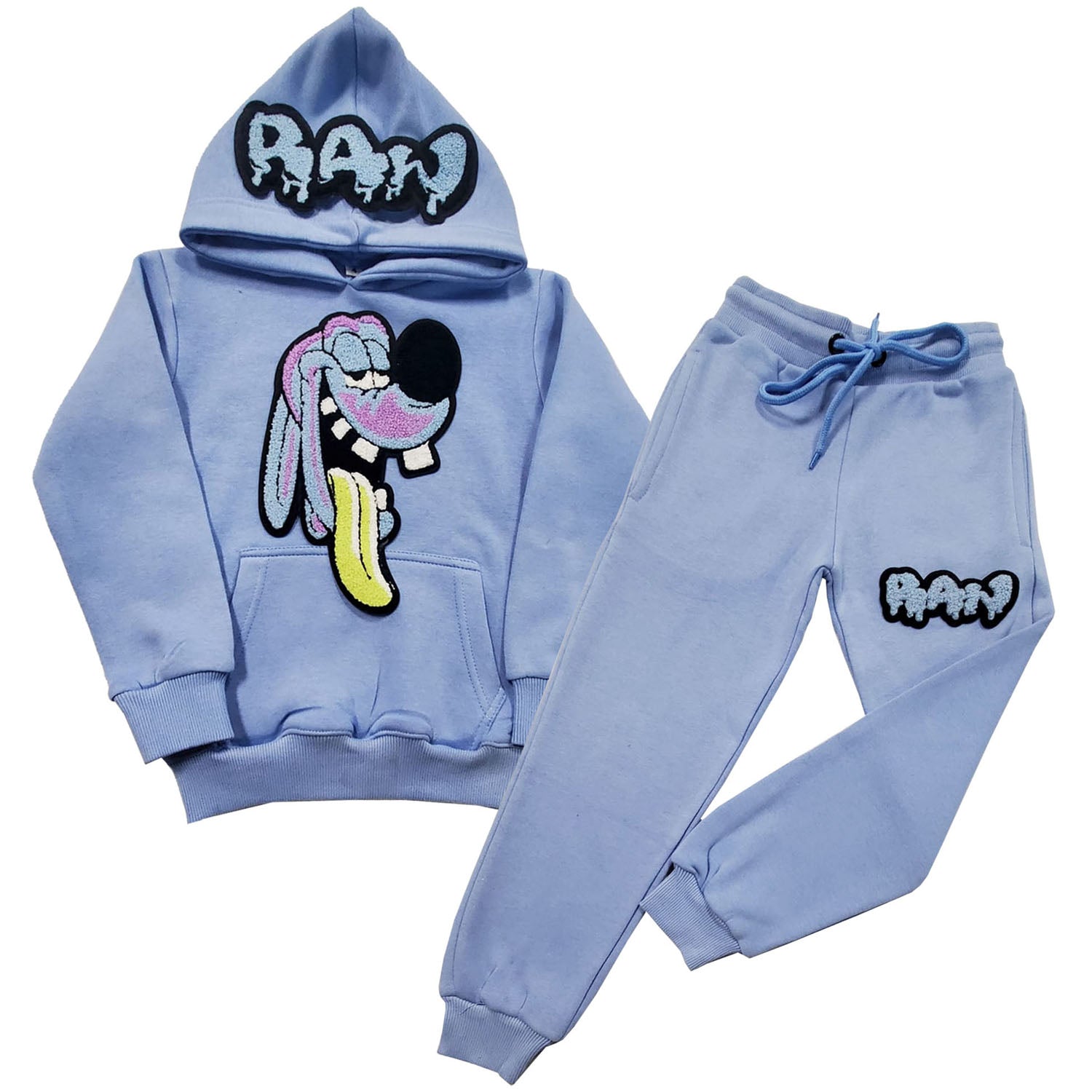 Kids Anti Social Sky RAW Drip Sky Chenille Hoodie and Jogger Set
