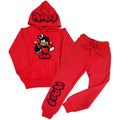 Kids Bomb RAW Drip Red Chenille Hoodie and Jogger Set