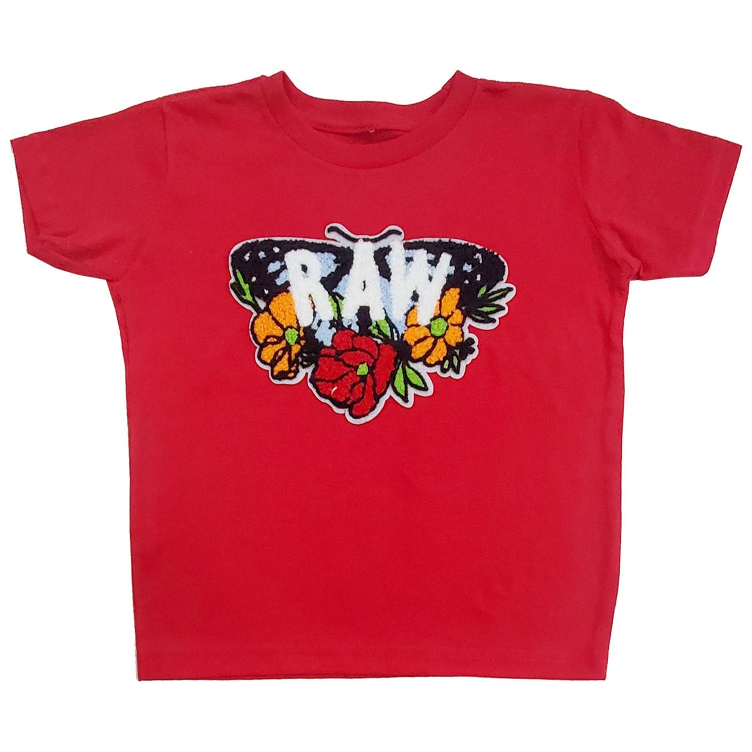 Kids RAW Butterfly Chenille Crew Neck T-Shirt