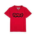 Kids RAW Drip Red Chenille Crew Neck T-Shirt