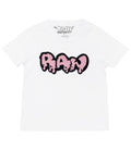 Kids RAW Drip Pink Chenille Crew Neck - White