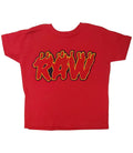 Kids RAW Flame Red Chenille Crew Neck - Red