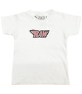 Kids RAW Wing Pink Chenille Crew Neck - White