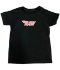 Kids RAW Wing Pink Chenille Crew Neck - Black
