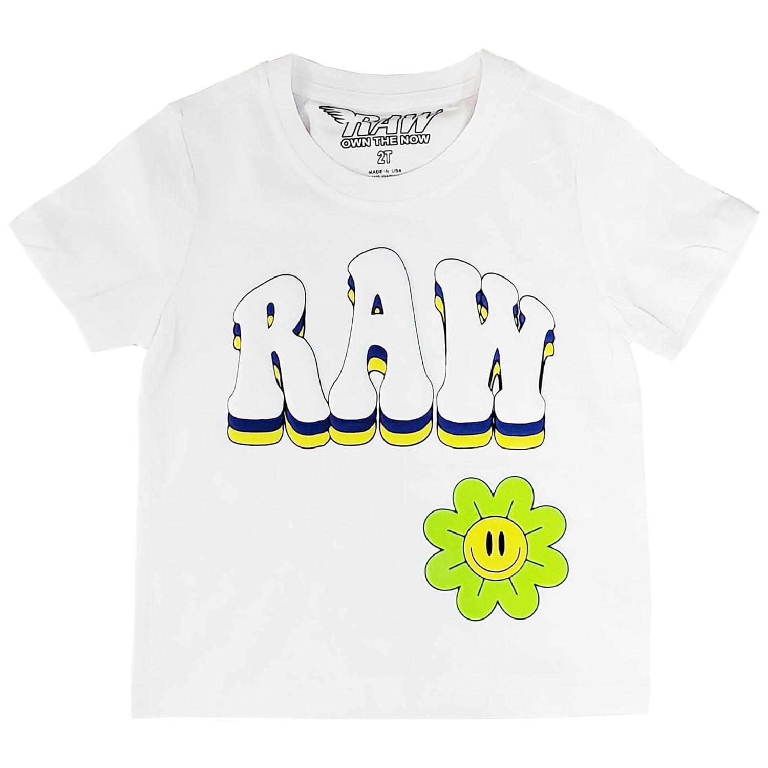 Kids Smiley Drip Puff Print Crew Neck T-Shirt