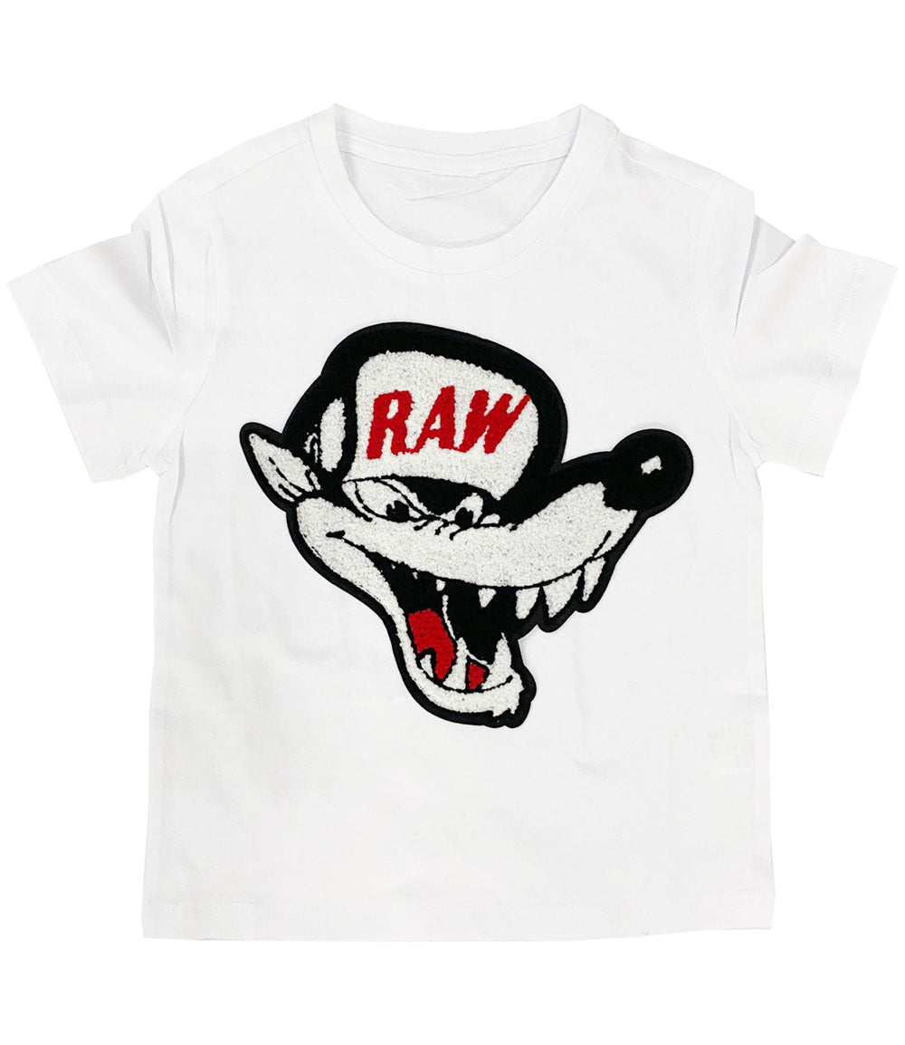 Kids Survive Chenille Crew Neck - White