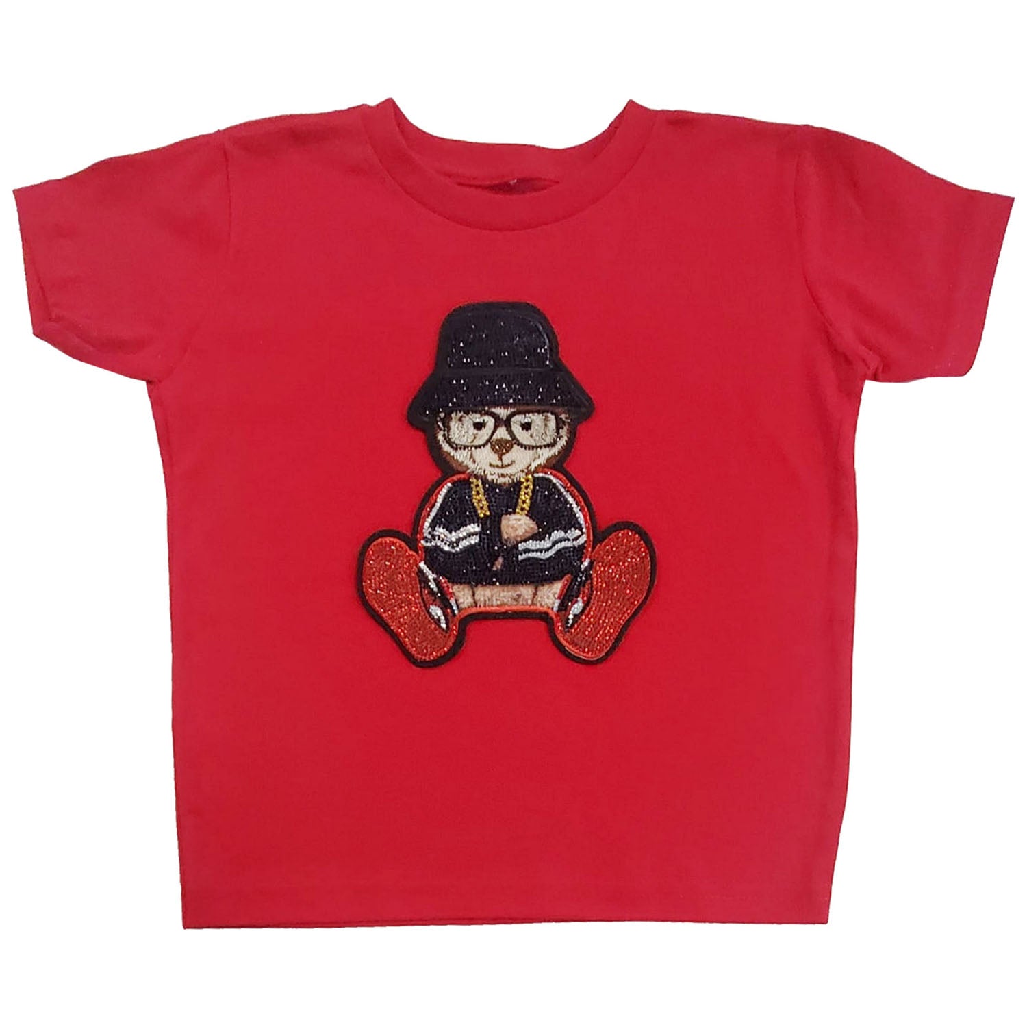 Kids Teddy Chain Bling Crew Neck T-Shirt