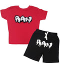 Kids RAW Drip White Chenille Crew Neck and Cotton Shorts Set