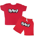 Kids RAW Drip White Chenille Crew Neck and Cotton Shorts Set